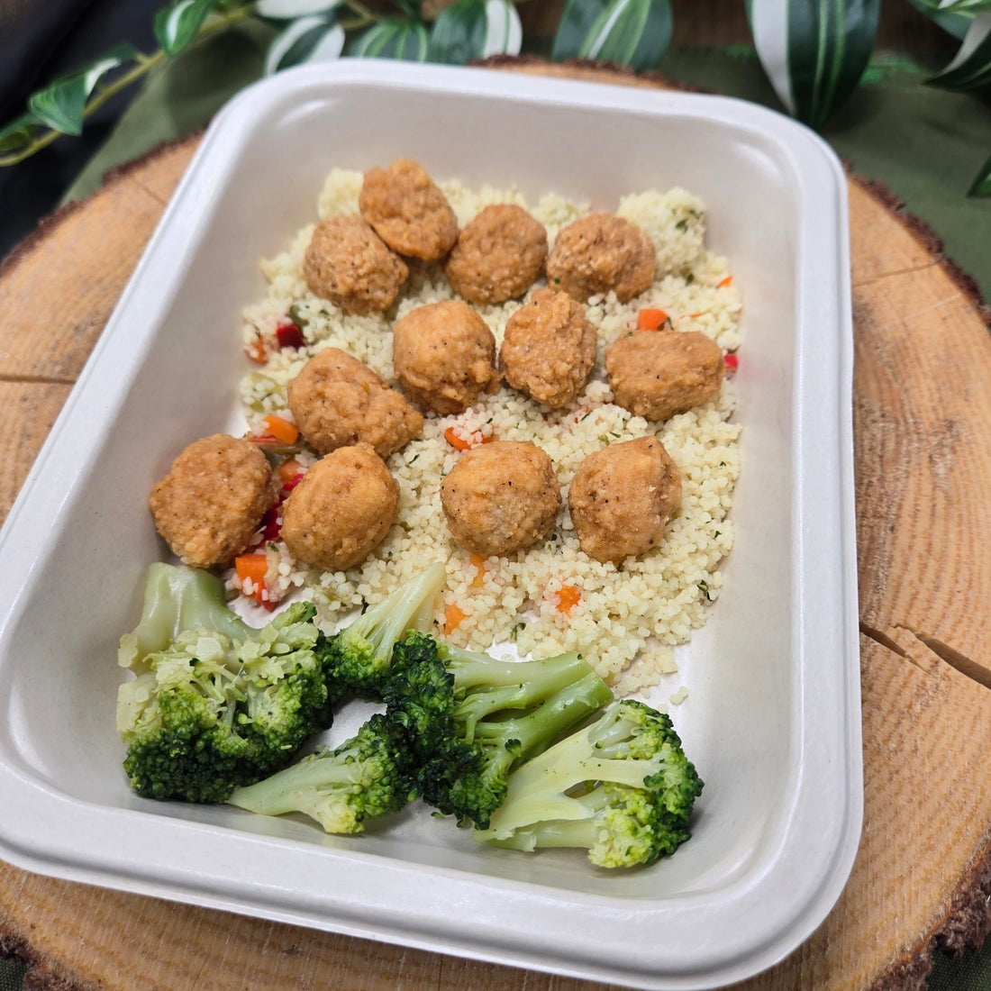 Poulet popcorn avec couscous aux légumes